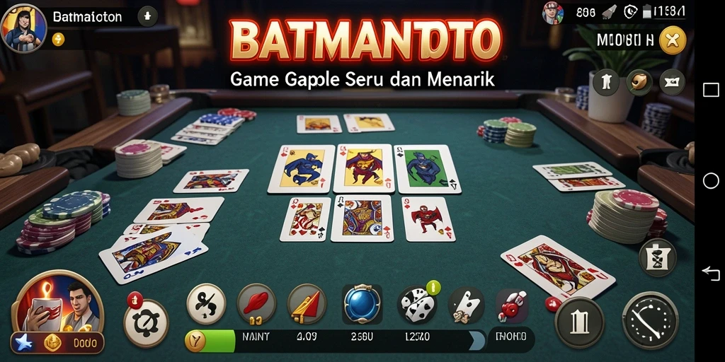 Tampilan gameplay seru dari BATMANTOTO game Gaple.