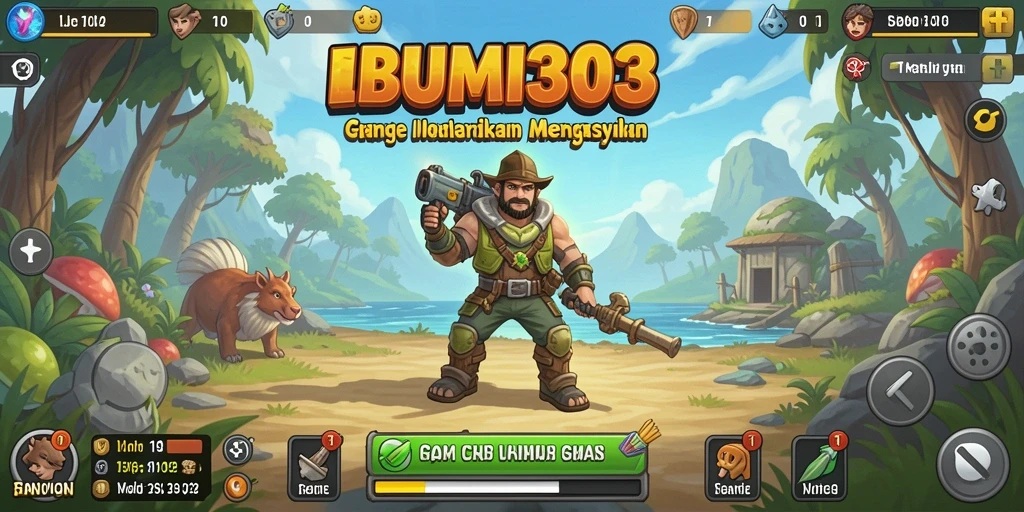 Tampilan gameplay menarik di BUMI303 dengan elemen idle.
