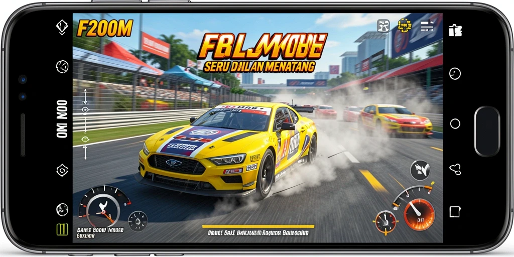 Tampilan gameplay Racing F200M yang menegangkan dan seru.