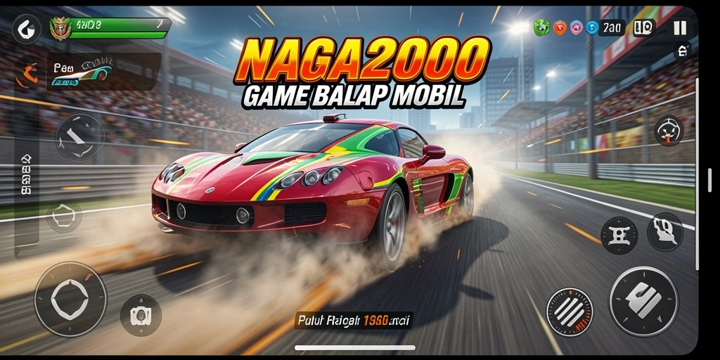 Tampilan gameplay balapan seru di NAGA2000.