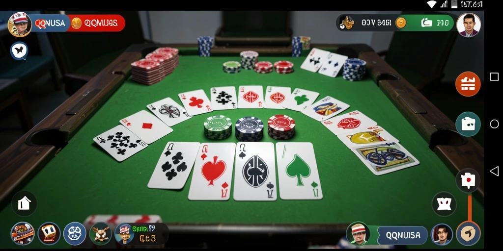 Tampilan gameplay QQNUSA menampilkan aksi seru permainan Gaple.
