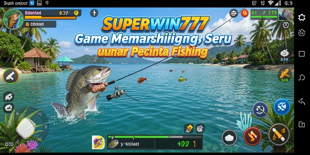 Tampilan gameplay <strong>SUPERWIN777</strong> yang menakjubkan saat menangkap ikan.